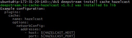 Hazelcast install console output